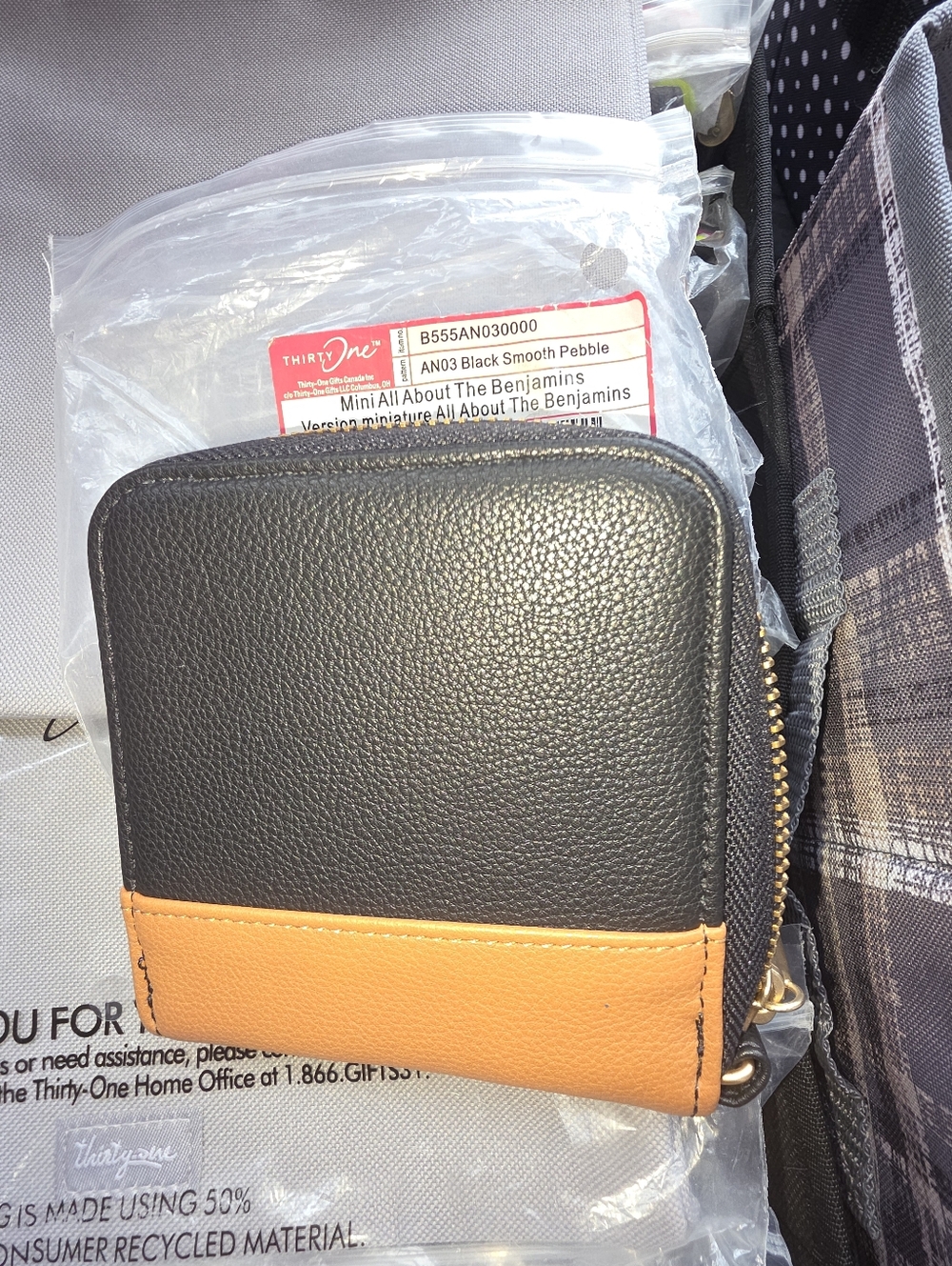 Black Smooth Mini All About The Benjamins Wallet
